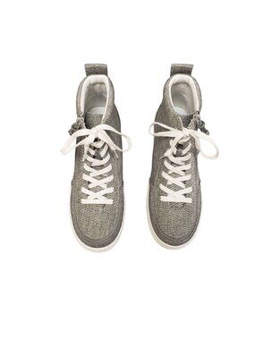 Billy Kids Classic Lace High-Top Sneakers Gray With Zippers Size 6M Adaptive